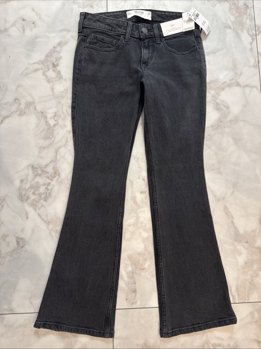 Hollister Denim Jeans Womens 0 Short W 25 Black Boot Cut Low Rise Stretch NEW